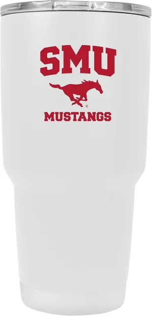 R and R Imports Southern Methodist University 24 oz White Insulated Stainless Steel Tumbler Officially Licensed Collegiate Product