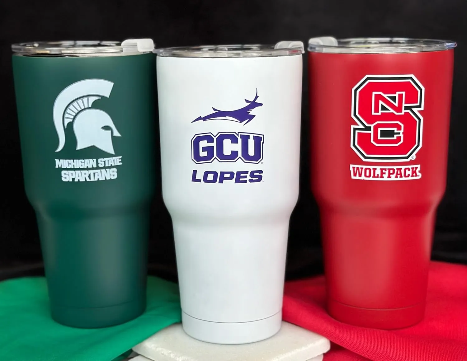 R and R Imports Southern Methodist University 24 oz White Insulated Stainless Steel Tumbler Officially Licensed Collegiate Product