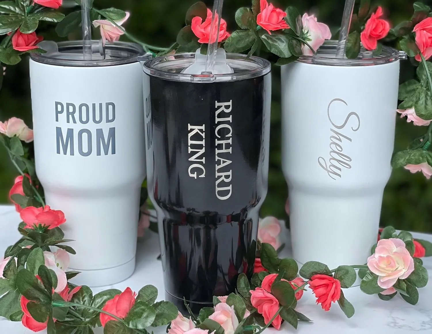 R and R Imports Southern Methodist University 24 oz White Insulated Stainless Steel Tumbler Officially Licensed Collegiate Product