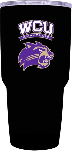 R and R Imports Western Carolina University 24 oz oz Black Insulated Stainless Steel Tumbler Officially Licensed Collegiate Product
