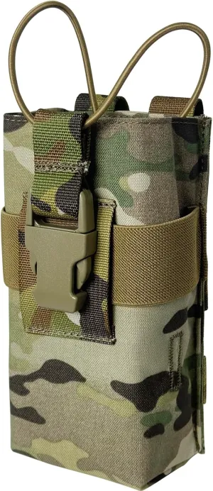 Radio Holster Walkie Talkie Pouch - 500D Nylon Molle System 3mm Bungee Storage Bag for Utility Tactical Belt Accessory Fits Standard Handset