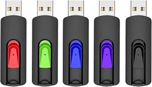 RAOYI 5 Pack 64GB USB Flash Drive, USB 2.0 Memory Stick Thumb Drives Jump Drive Pen Drive for PC Laptop Computer - 64G Multipack