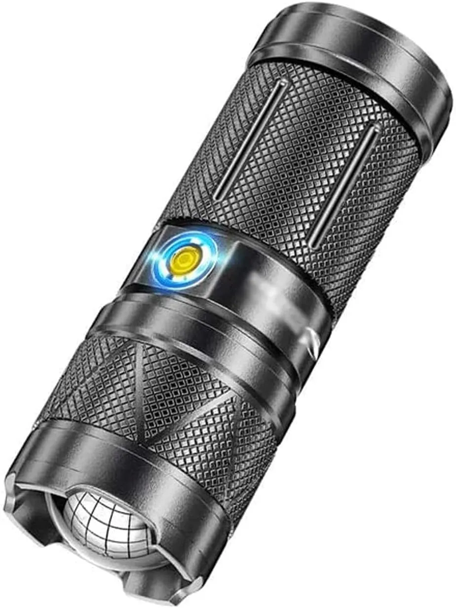 Rechargeable Tactical Flashlights, High Lumens Super Bright Powerful LED Handheld Flashlight with 5 Modes, Batteries, Zoomable, Waterproof Flashlight for Camping Emergencies