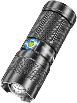 Rechargeable Tactical Flashlights, High Lumens Super Bright Powerful LED Handheld Flashlight with 5 Modes, Batteries, Zoomable, Waterproof Flashlight for Camping Emergencies
