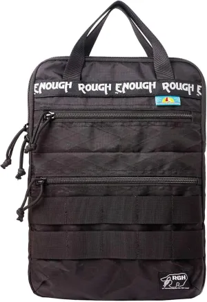 Rough Enough 14 Inch Laptop Sleeve Case Bag Tactical with Dual Compartments Luggage Strap Handle Weather Resistant for Travel Outdoor Adventures Black