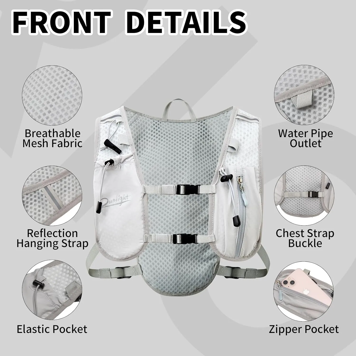 Running Vest for Women Men Lightweight Hydration Backpack Pack with 1.5L Water Bladder Bag Hydro Daypack for Hiking,Trail,Skiing,Camping,Cycling,Race,Marathon