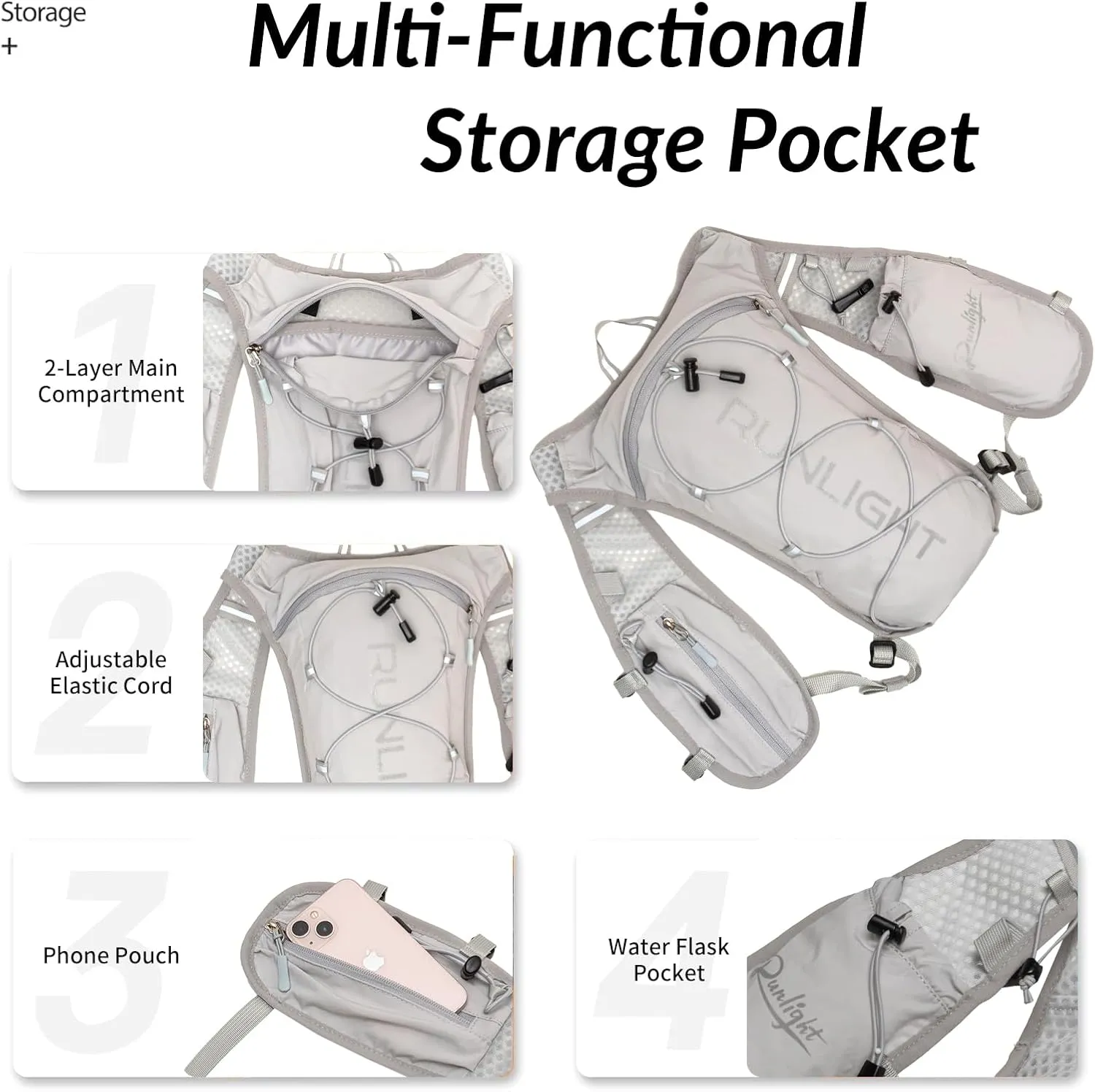 Running Vest for Women Men Lightweight Hydration Backpack Pack with 1.5L Water Bladder Bag Hydro Daypack for Hiking,Trail,Skiing,Camping,Cycling,Race,Marathon
