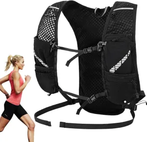 Running Water Vest - Lightweight Insulated Water, Lightweight Reflective Safety Hydration | Running Vest with Adjustable Chest Waist Straps, Cycling Race Outdoor Sport Camping Backpacks VES
