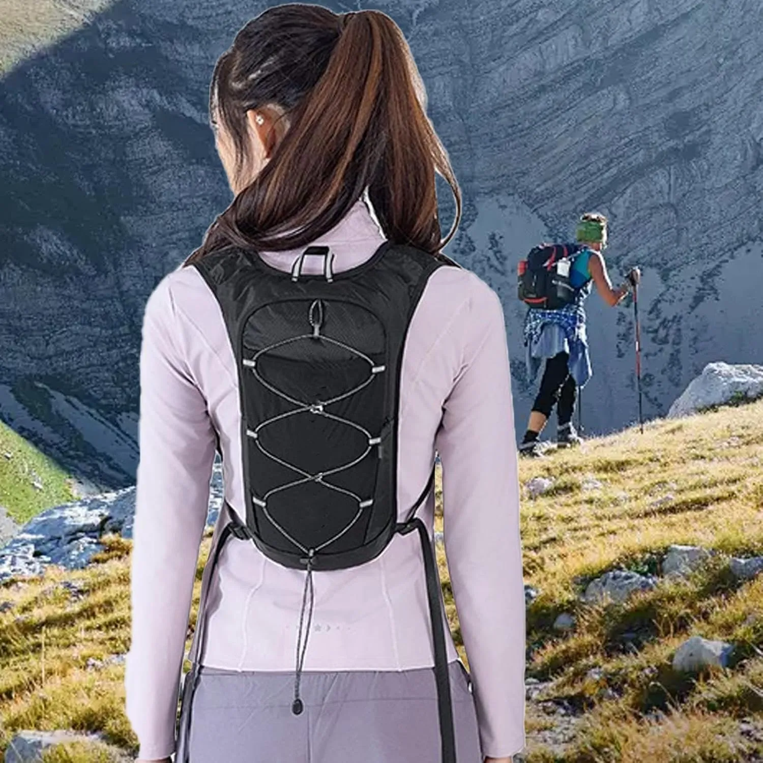 Running Water Vest - Lightweight Insulated Water, Lightweight Reflective Safety Hydration | Running Vest with Adjustable Chest Waist Straps, Cycling Race Outdoor Sport Camping Backpacks VES