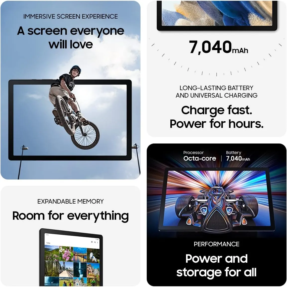 SAMSUNG Galaxy Tab A8 10.5” 32GB Android Tablet, LCD Screen, Kids Content, Smart Switch, Expandable Memory, Long Lasting Battery, Fast Charging, US Version, 2022, Dark Gray