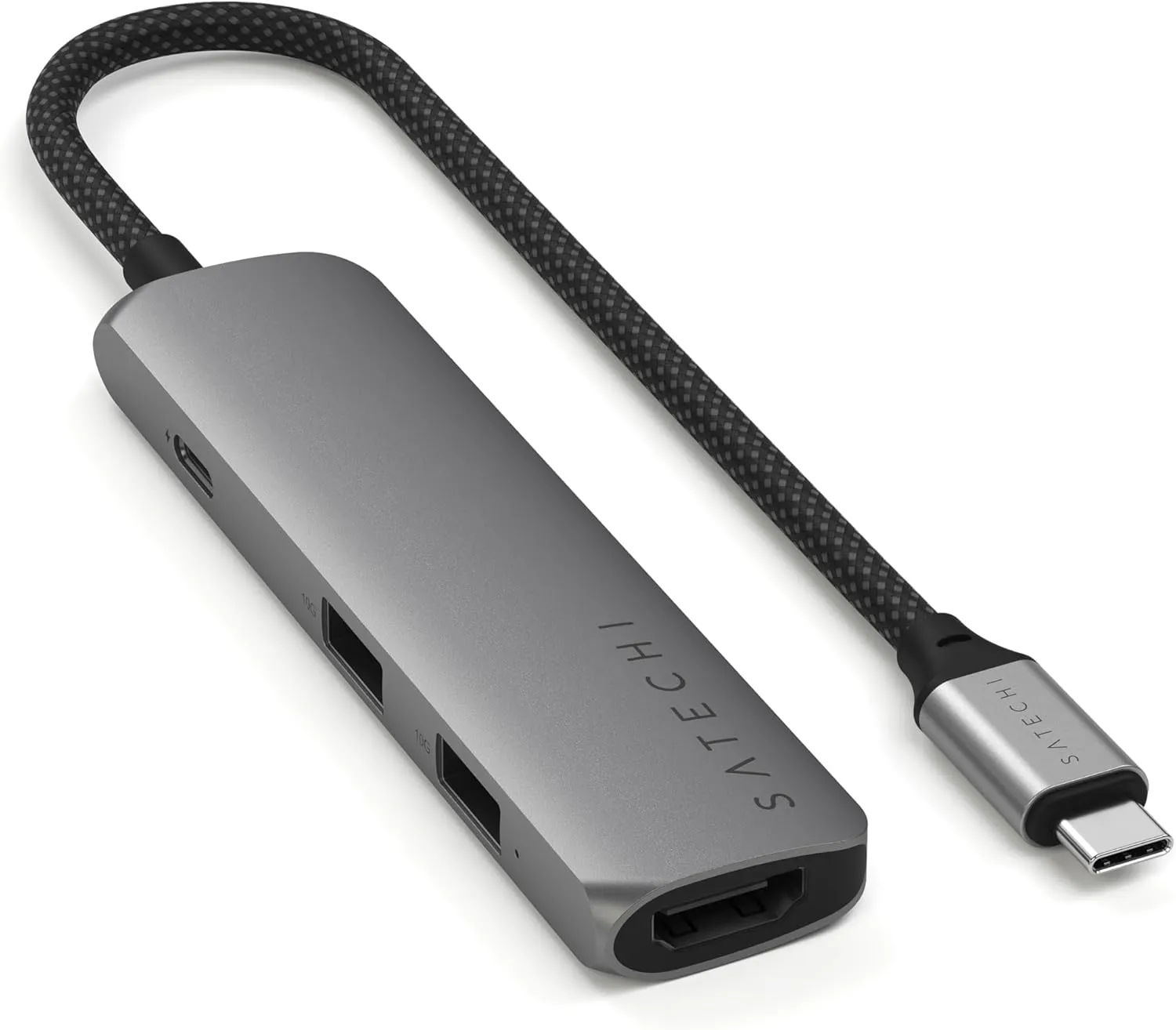 Satechi 4 in 1 USB C Hub Multiport Adapter (Space Gray, Sim Plus)