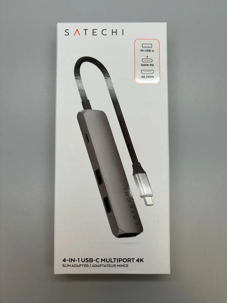 Satechi 4 in 1 USB C Hub Multiport Adapter (Space Gray, Sim Plus)