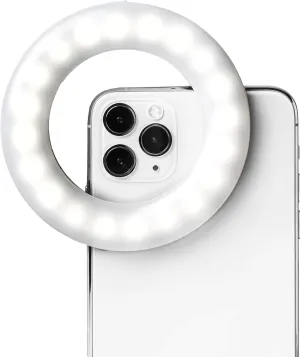 Selfie One - Ring Light for Phone, iPhone, Android or Laptop | 3 Adjustable Light Modes | Rechargeable Batteries | Clip On Design | Perfect for Beauty, Influencers, Creators