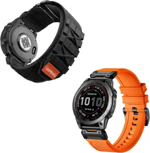 Silicone Band   Tactical Rugged Nylon Band Compatible with Garmin Fenix 6 Band