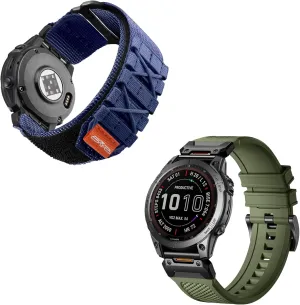 Silicone Band   Tactical Rugged Nylon Band Compatible with Garmin Fenix 6 Band