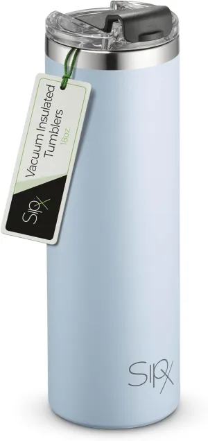 SIPX™ Triple-Insulated Tumblers - 18 Oz. Slim Modern Tumbler With Lid, insulated Cup Keeps Hot For 12 Hours, Stainless Steel Tumbler Made Of Sustainable Material, Coffee Travel Mug (Blue)