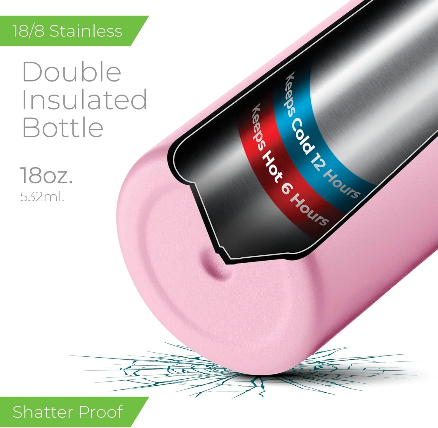 SIPX™ Triple-Insulated Tumblers - 18 Oz. Slim Modern Tumbler With Lid, insulated Cup Keeps Hot For 12 Hours, Stainless Steel Tumbler Made Of Sustainable Material, Coffee Travel Mug (Pink)