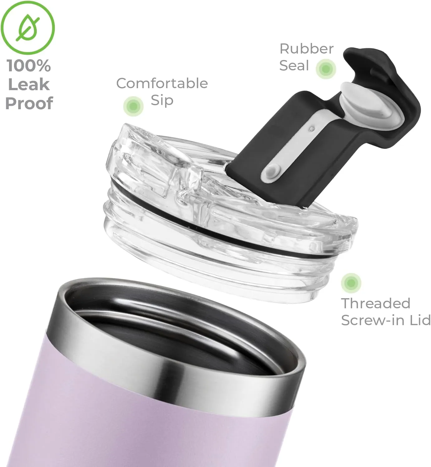 SIPX™ Triple-Insulated Tumblers - 18 Oz. Slim Modern Tumbler With Lid, insulated Cup Keeps Hot For 12 Hours, Stainless Steel Tumbler Made Of Sustainable Material, Coffee Travel Mug (Purple)