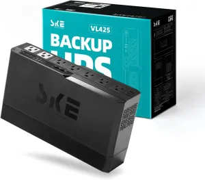 SKE Compact Size 425VA/240W UPS Battery Backup & Surge Protector for Computer UPS Uninterruptible Power Supply UPS Phoenix VL425