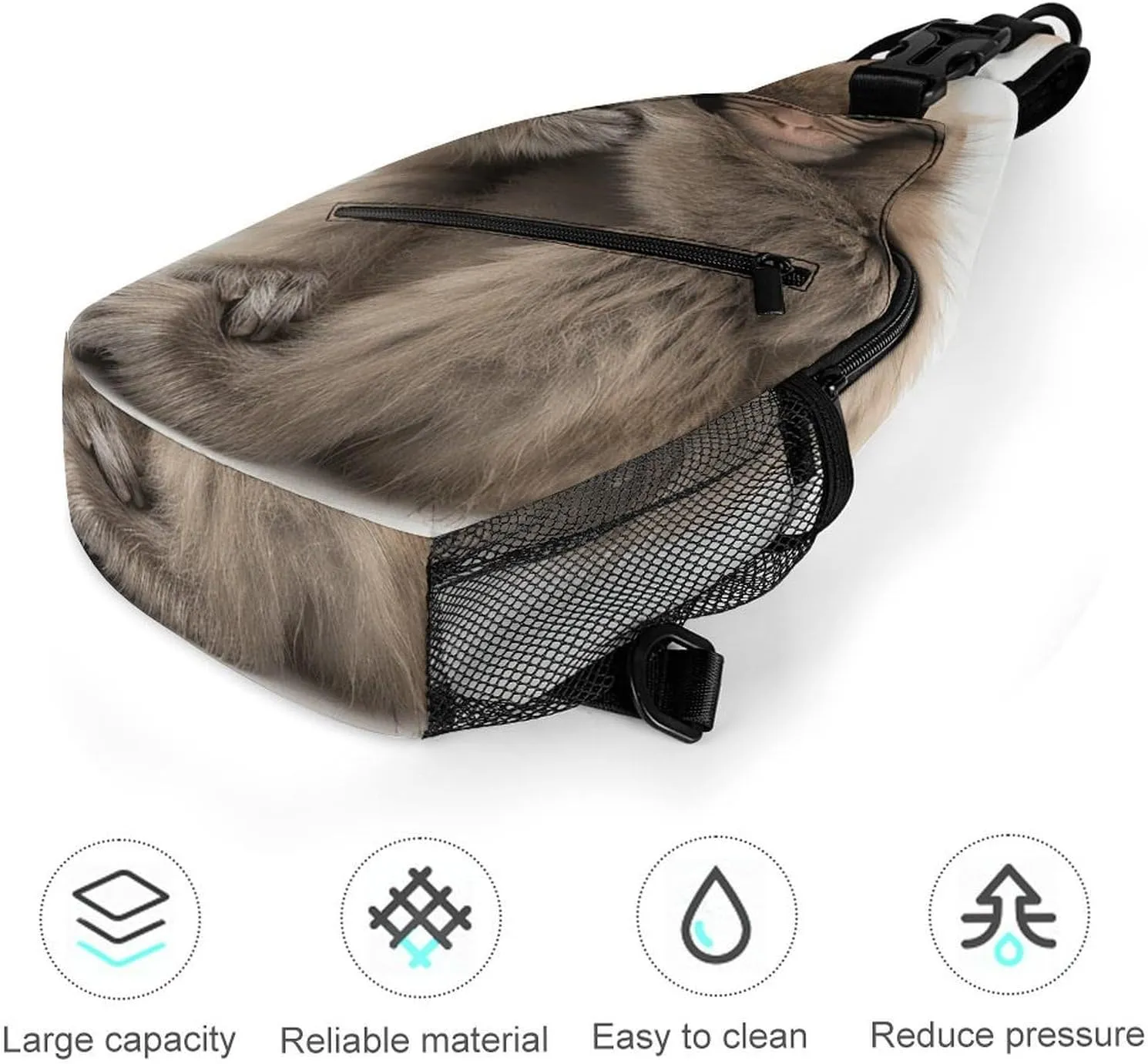 Sling Backpack Crossbody for Man Woman Full Body Photo Monkey Cross Body Adjustable Chest Bag, 38x20cm