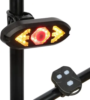 Smart Bike Tail Light with Turn Signals, USB Rechargeable Wireless Bicycle Turn Signal Lights, Remote Control Waterproof Rear Safety Warning Light for ebike Scooters