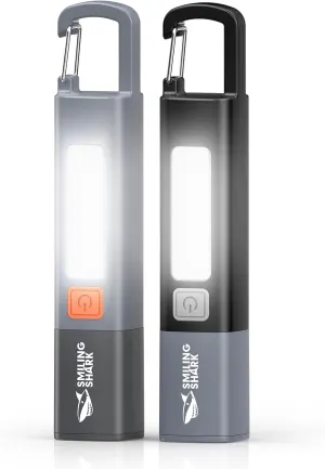 Smiling Shark Flashlights,Recargeable Flashlight LED with 3 Modes & Hook and Zoomable & Waterproof 2-in-1 Flash Light and Side Light for Camping/Home/Emergency, G1