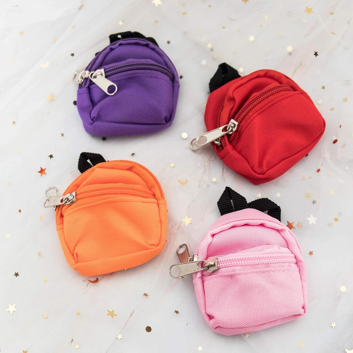 SOTOGO 10 Pieces Doll Zipper Backpack Mini Baby Dolls Backpack Girl Dolls Accessory Bags and American Doll Accessories