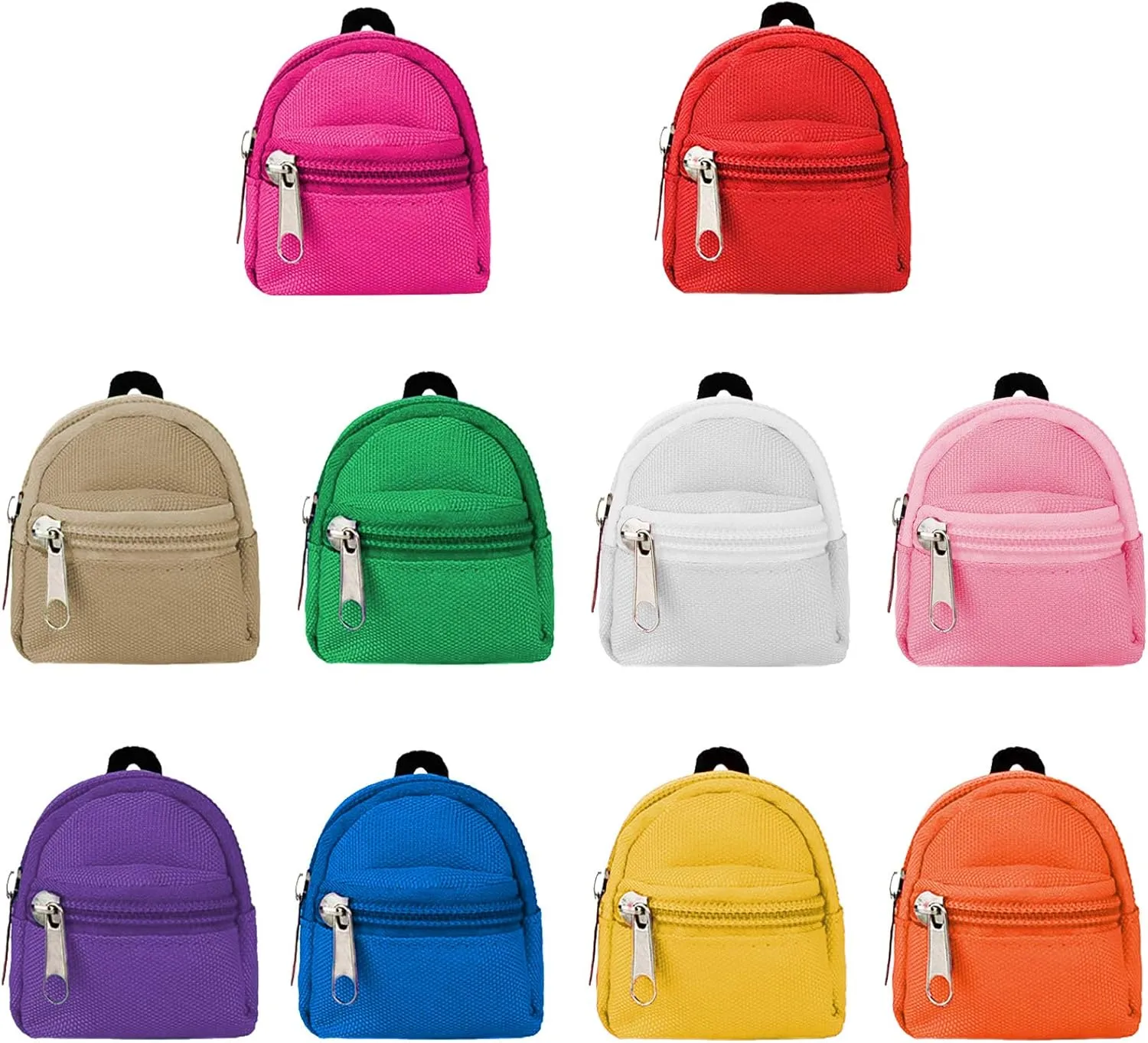 SOTOGO 10 Pieces Doll Zipper Backpack Mini Baby Dolls Backpack Girl Dolls Accessory Bags and American Doll Accessories