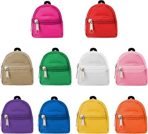 SOTOGO 10 Pieces Doll Zipper Backpack Mini Baby Dolls Backpack Girl Dolls Accessory Bags and American Doll Accessories