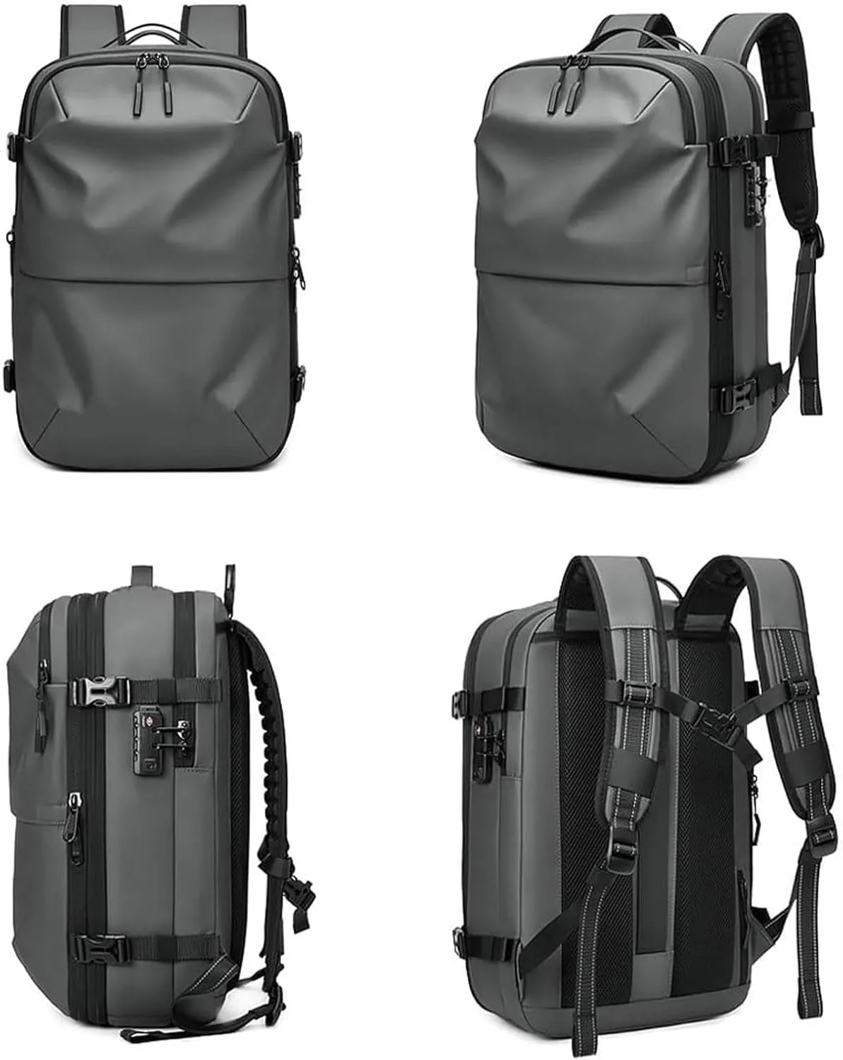 Spacevac Pro Backpack, Space Vac Pro Backpack, 60l Expandable Vacuum Compression Backpacks for Airplane Carry on Size (Gray-A)