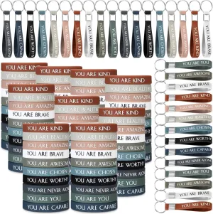 Sratte 240 Pcs Motivational Wristbands Inspirational Keychains Appreciation Gifts for Employee Teacher 911 Dispatcher