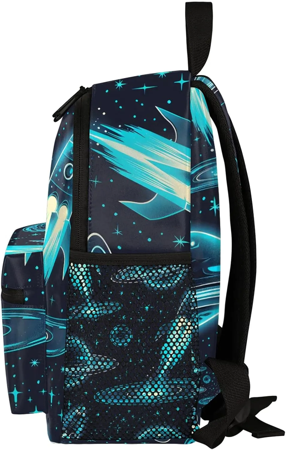 Starry Sky Rocket Personalized Backpack Bag with Name Lightweight Custom Shoulder Bags Waterproof Casual Backpacks Travel Laptop Bag for Work Picnic 12in