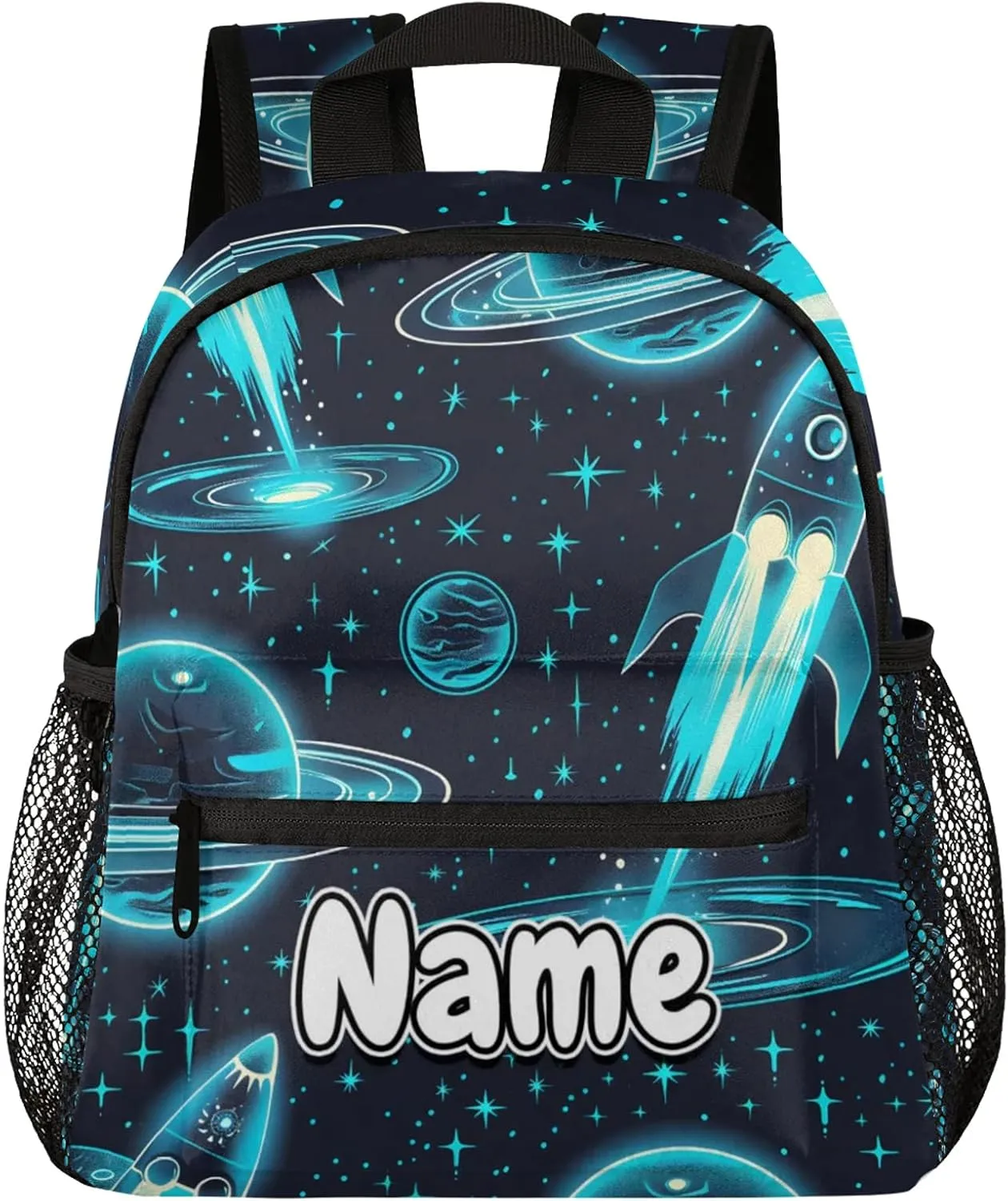 Starry Sky Rocket Personalized Backpack Bag with Name Lightweight Custom Shoulder Bags Waterproof Casual Backpacks Travel Laptop Bag for Work Picnic 12in