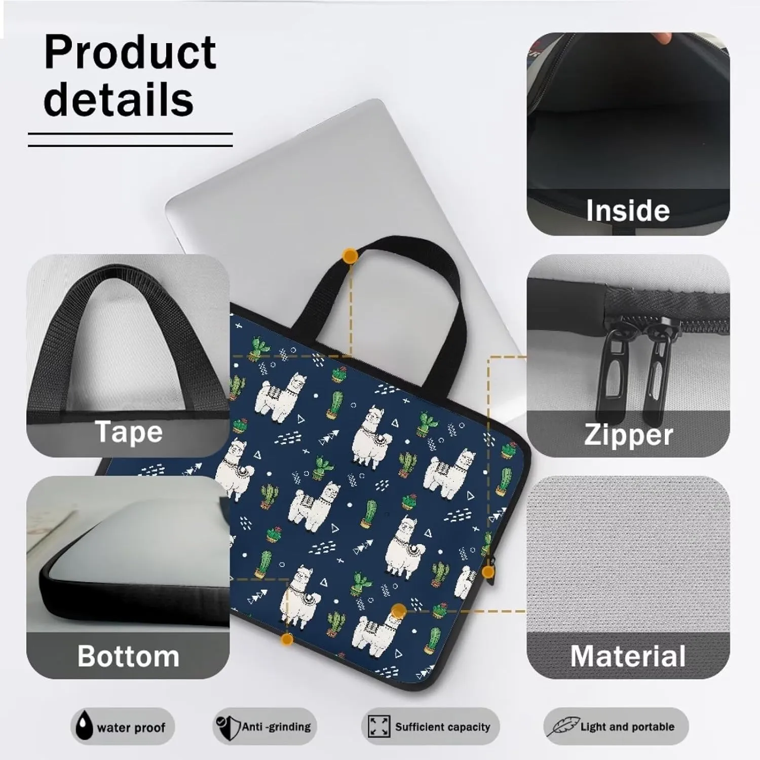Stylish Laptop Tote Bag for 10-17 inch Notebook,Mens Laptop Carrying Case Laptop Sleeve Bag