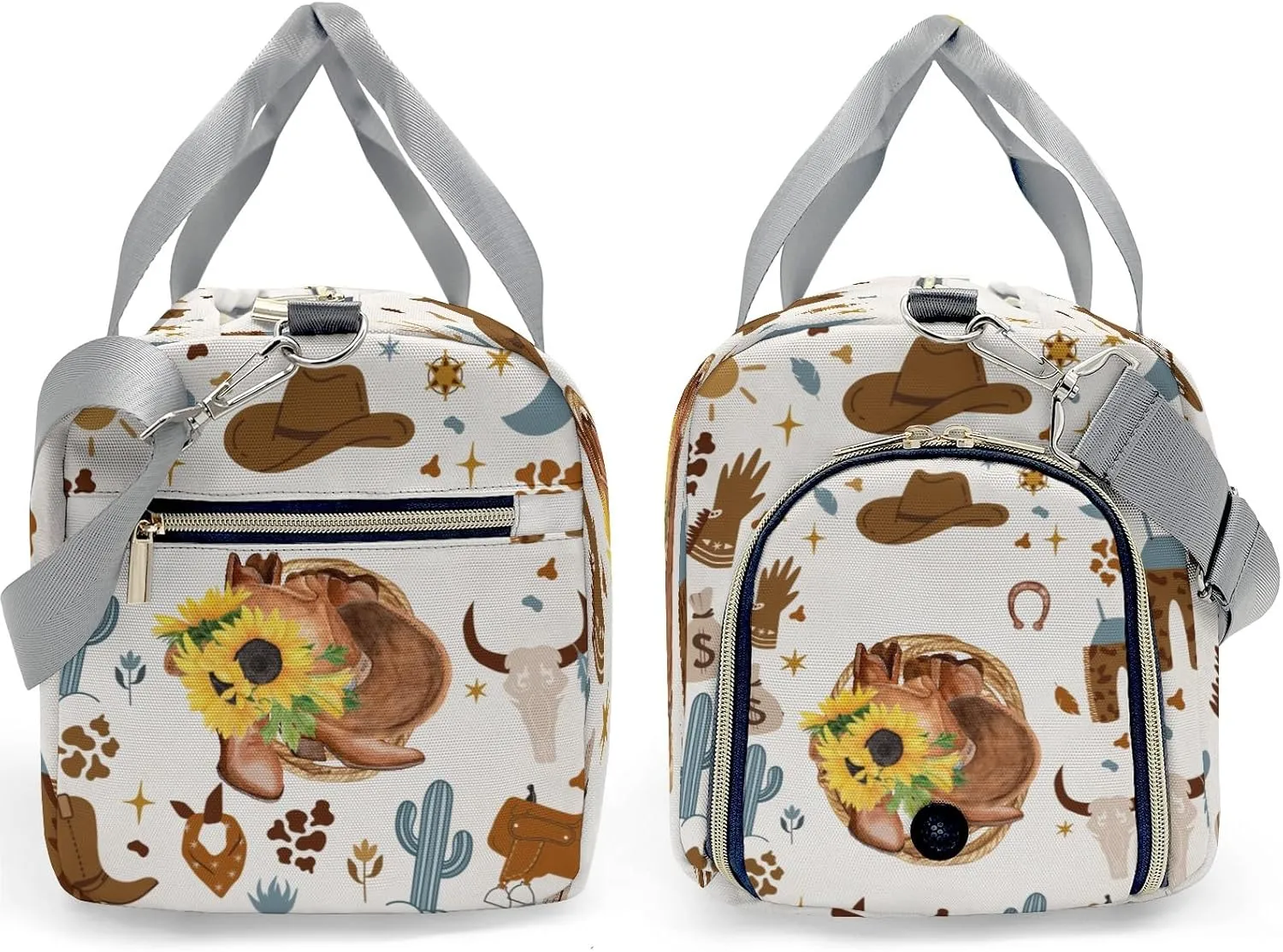 Sunflowers Cowboy Hat Wild Personalized Kids Duffel Swim Bag for Boys,Customized Swim Duffle Bag for Boys Man Kids Gifts