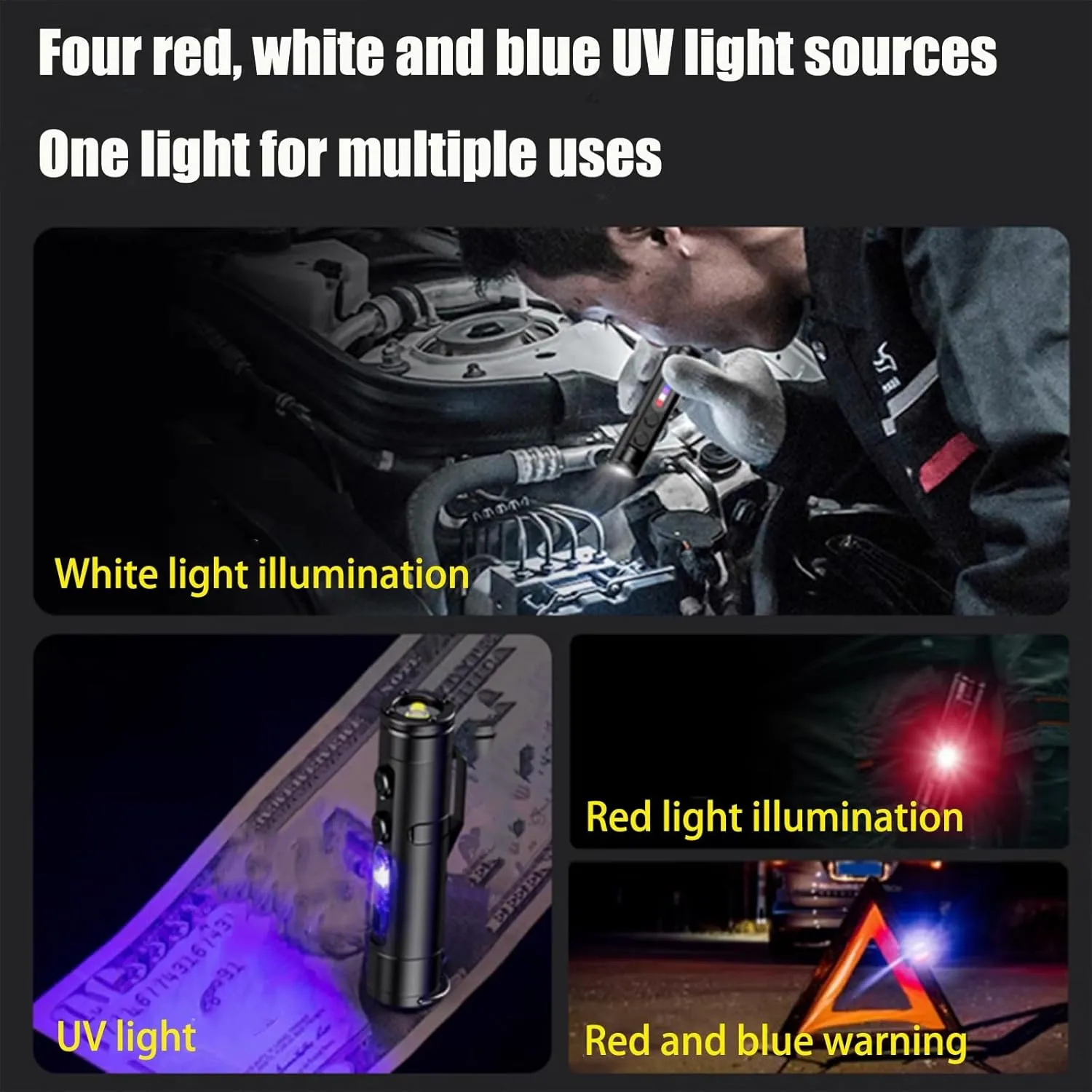Taclite Mini – The Everyday Micro Tool, Taclite, Rechargeable Fire Starter Tool, LED Magnetic Super Bright Tactical Flashlight with Hat Clip for Camping, Hiking, Work(Silver Non-Fire Type)