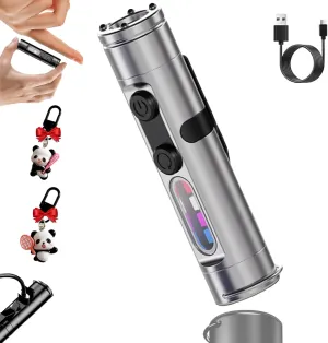 Taclite Mini – The Everyday Micro Tool, Taclite, Rechargeable LED Magnetic Super Bright Tactical Flashlight with Hat Clip, Compact EDC Flashlight for Camping, Hiking, Work (Silver)