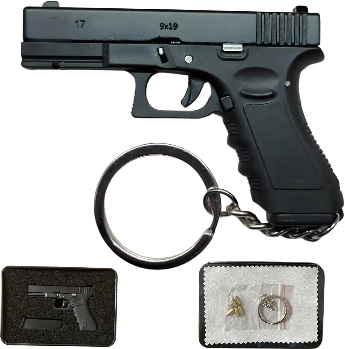 Tactical G Type 17 Mini Keychains G-lock for Classic Military Collectors & Enthusiasts, Detachable & Shell Ejecting