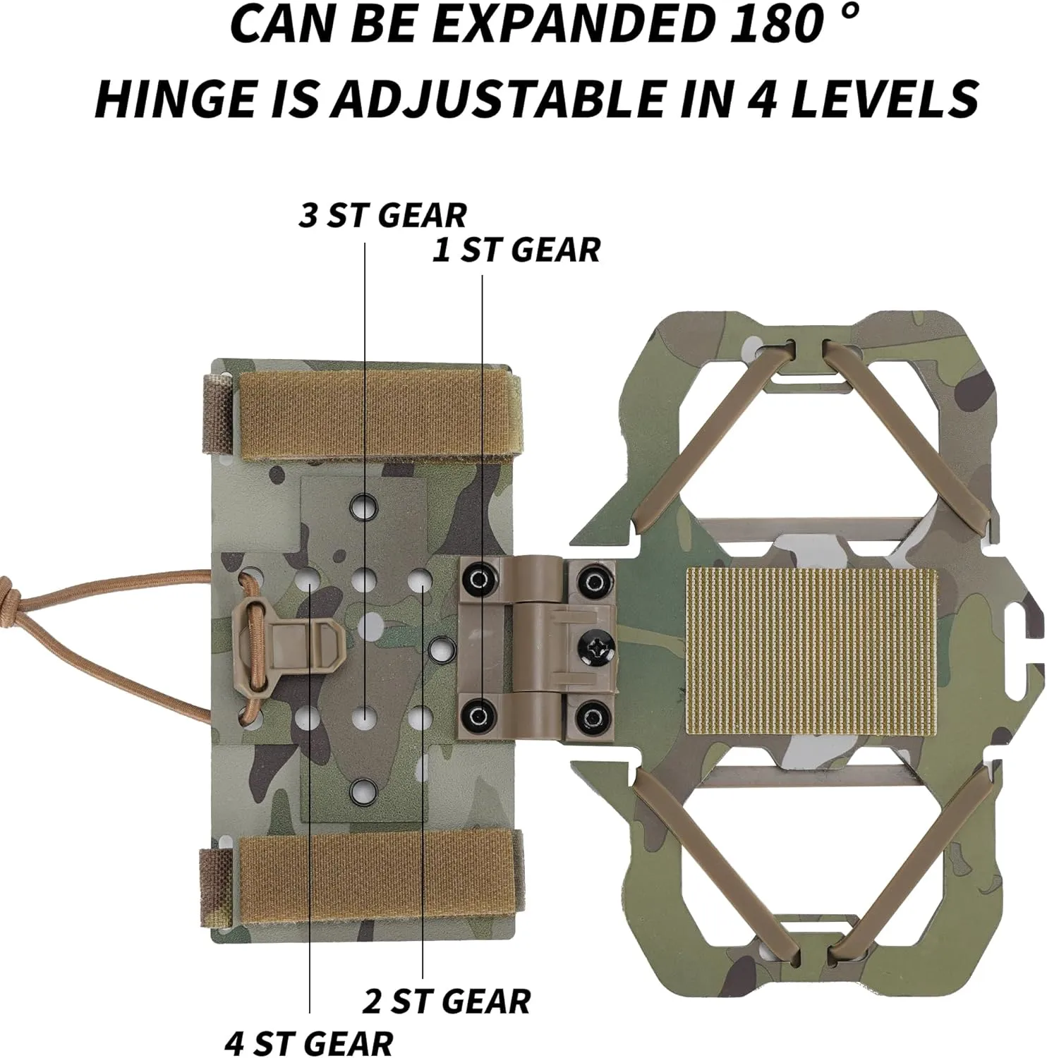 Tactical MOLLE Phone Holder for Plate Carrier Accessories - Fits 4.7"-6.4" Smartphones - Secure Chest Mount for Hunting & Tactical Gear, Camera-Compatible Design
