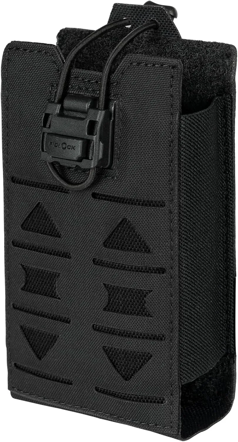 Tactical Radio Pouch MOLLE Radio Holster Compatible with 148/152 MPU5 Baofeng Radio Case Bag Walkie Talkies Rifle Mag with Elastic Cord 500D Nylon