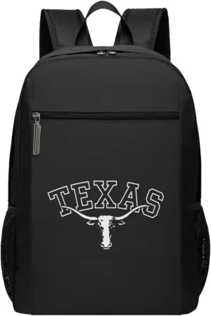 Texas Longhorn Lone Star State Texas Strong Travel Laptop Backpack, Business Anti Theft Slim Sturdy Laptops Backpacks, College Computer Bag Gift for Men & Women Fits 17 Inch Notebook,Black