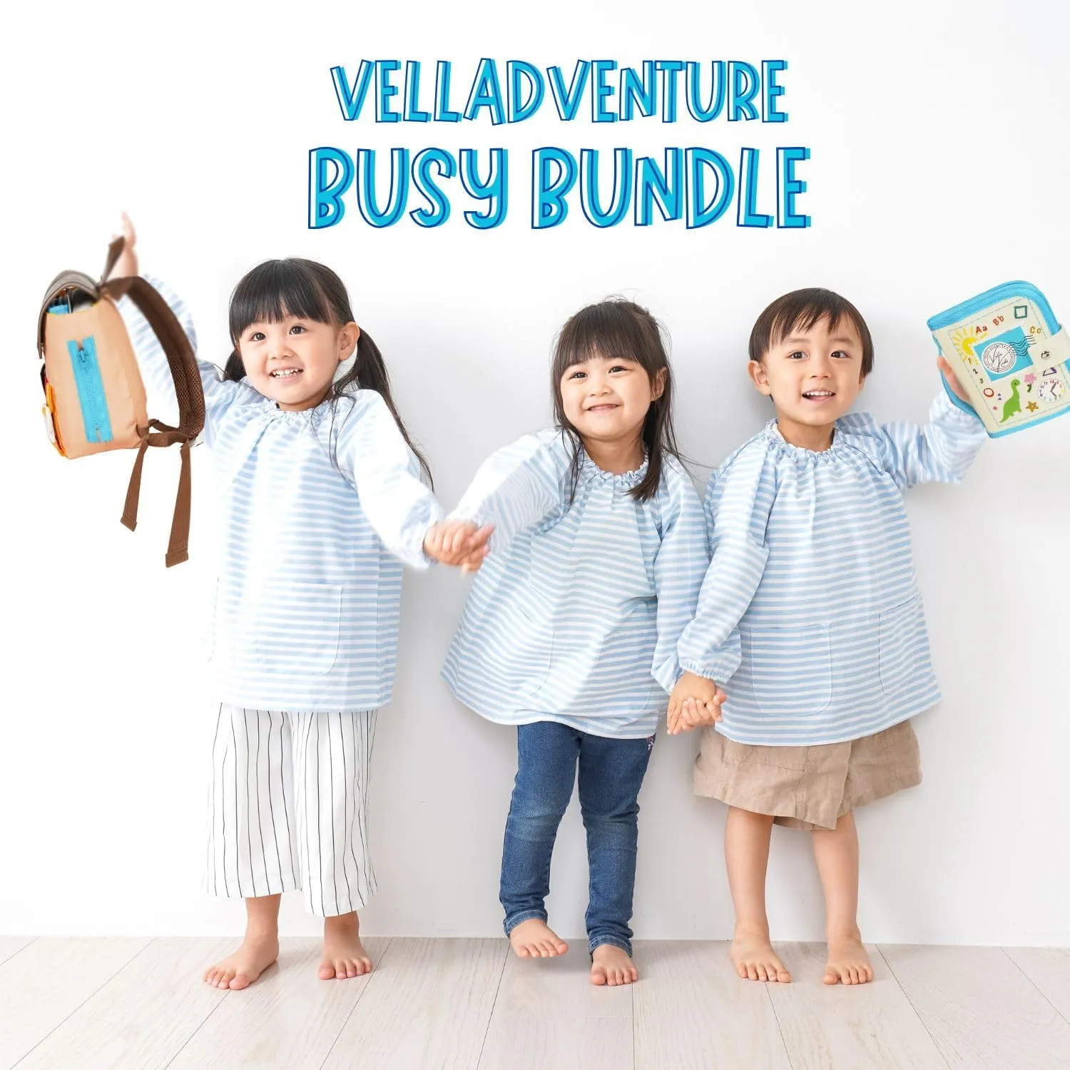 THREE-IN-ONE Toddler Backpack 1-3, Busy Book and Leash, Montessori Toys for 1 2 3 4 Year Old, Autism Sensory Toys, Travel Toys for Airplane Car, Pre-K Learning Fine Motor Skills, Gifts for Girl Boy