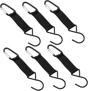 Totority 6pcs Aluminum Carabiner Clips with Straps Lightweight and Hooks for Outdoor Backpack Camping Hiking and Mountaineering