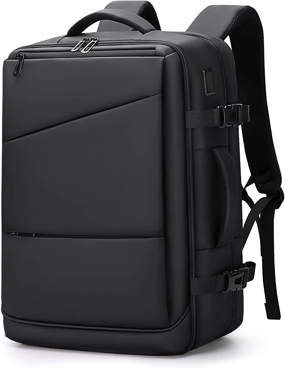Travel Backpack 41L, Expandable Water Resistant College Computer Laptop Backpack for Men, Carry-On Flight Approved Backpack with USB Port, Black 17 Inch Business Work Laptop Bag