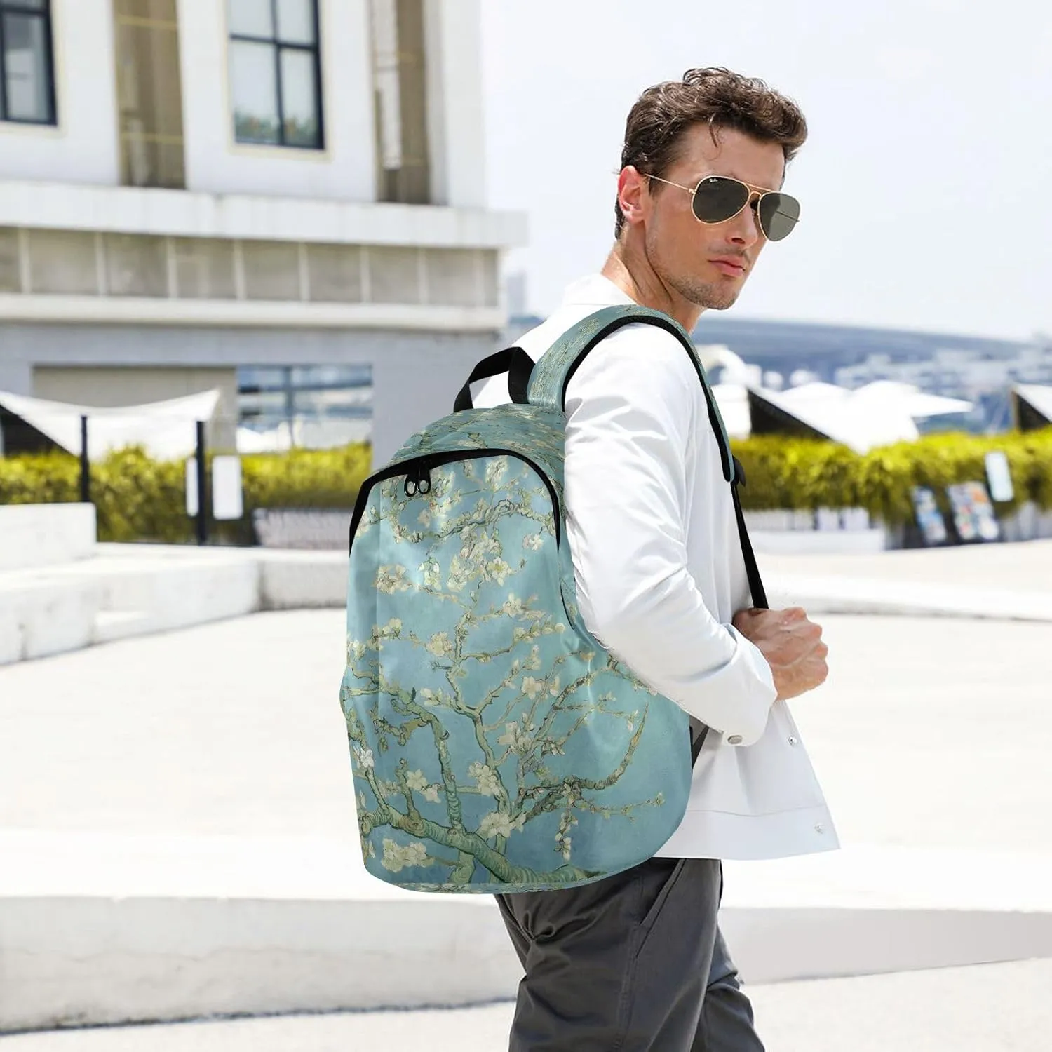 Travel Backpack Laptop Backpack College Computer Bag Gift Van Gogh Almond Blossom for Men & Women