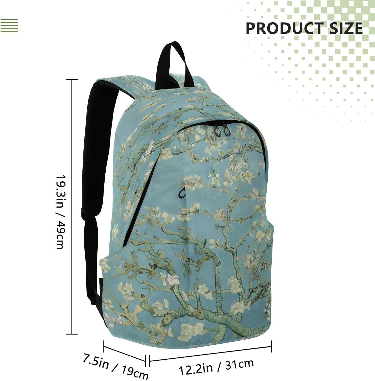 Travel Backpack Laptop Backpack College Computer Bag Gift Van Gogh Almond Blossom for Men & Women