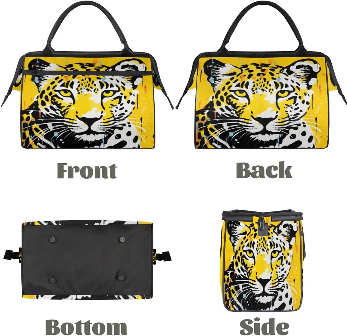 Travel Duffel Bag for Women, Abstract Animal Leopard Weekender Overnight Bag Carry on Beach Swim Bags Dance Bag Airlines Approved Personal Item Travel Bag for Yoga, Sports, Hospital