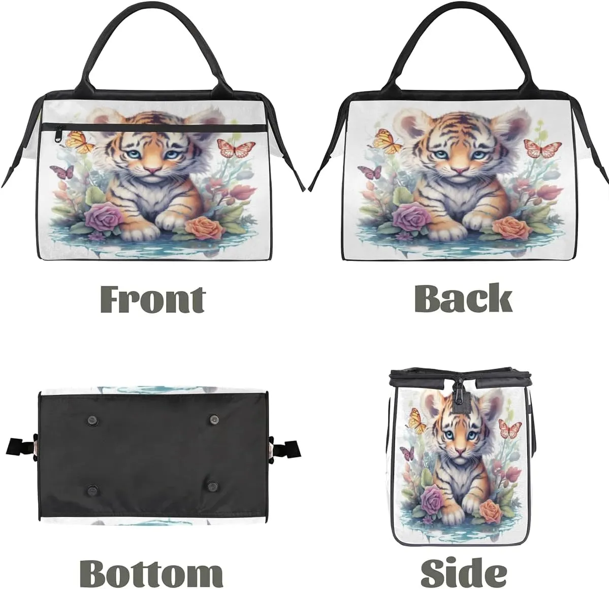 Travel Duffel Bag for Women, Cut Tiger Butterfly Weekender Overnight Bag Carry on Beach Swim Bags Dance Bag Airlines Approved Personal Item Travel Bag for Yoga, Sports, Hospital