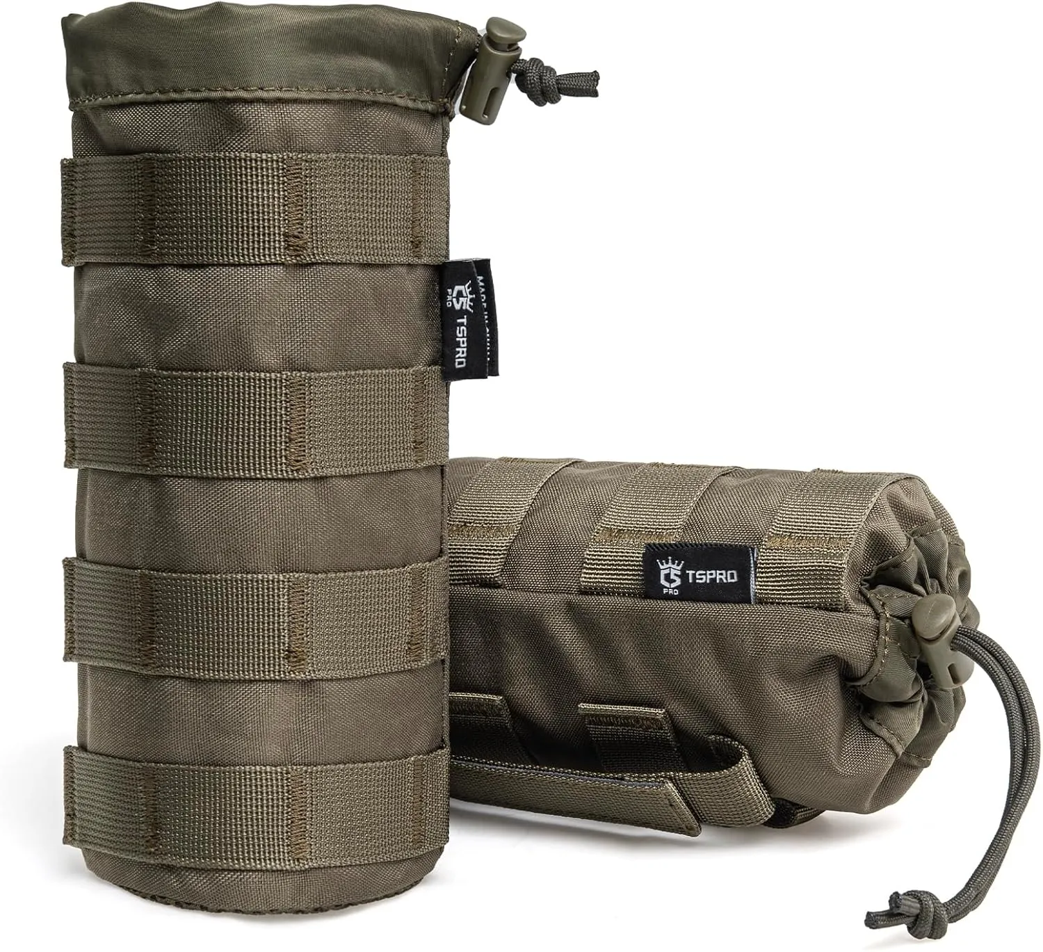 TSPRO Tactical MOLLE Water Bottle Pouch, Durable, Universal Water Bottle Holder Fit for 16-32 oz Bottles - Outdoor, Hiking, Camping Gear Accessory
