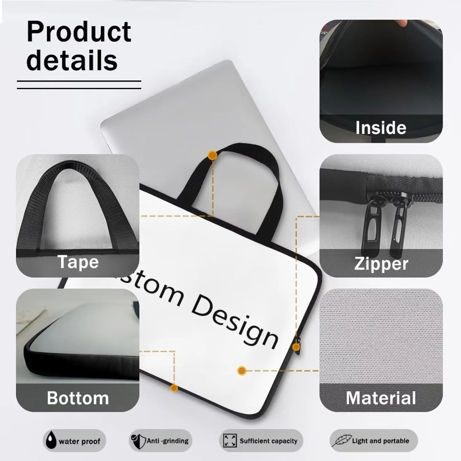 Uasibuni Laptop Sleeve Bag 17 inch Laptop Shoulder Bag Laptop Carrying Case Computer Cover Laptop Bag for Women Men